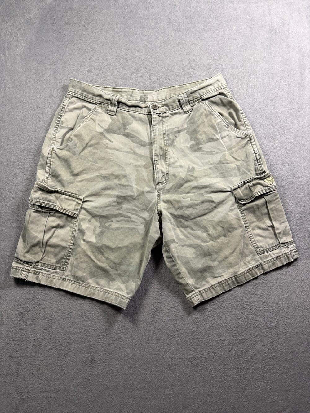 Wrangler Mens Cargo Shorts Camo Green Camouflage Relaxed Fit Casual No Size